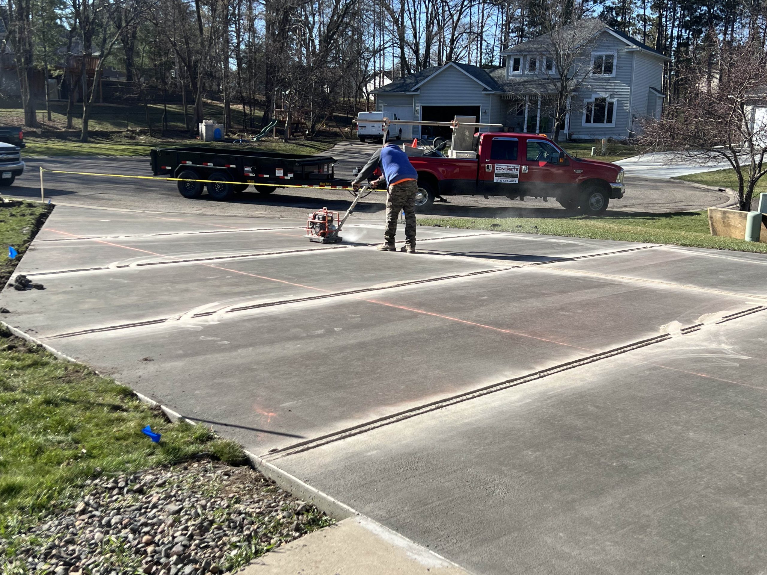 Concrete driveway construction